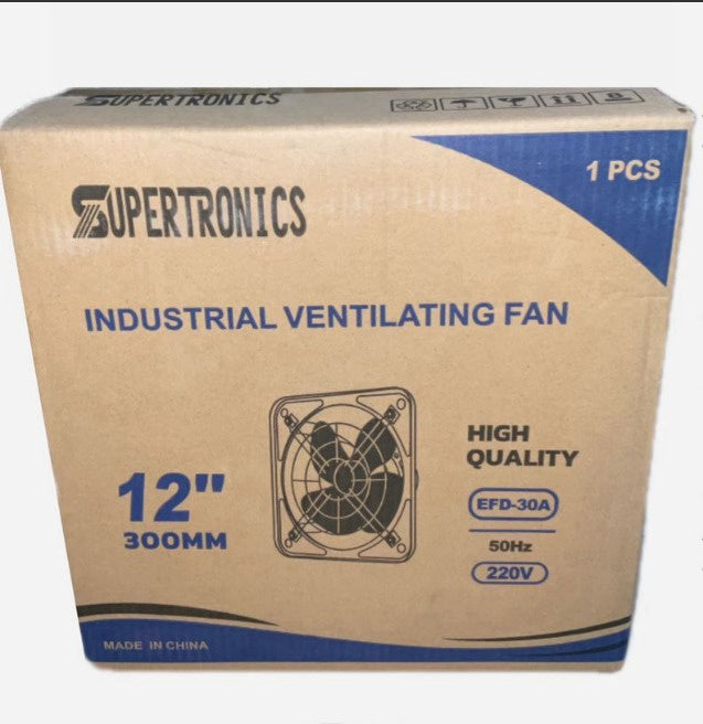 SUPERTRONICS Fan Industrial Ventilating 12" 220V 50HZ 45W EFD-30A