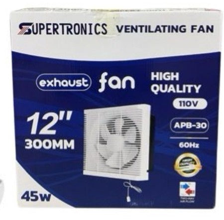 SUPERTRONICS Fan Ventilating Exhaust 12" 110V 60HZ 45W APB-30