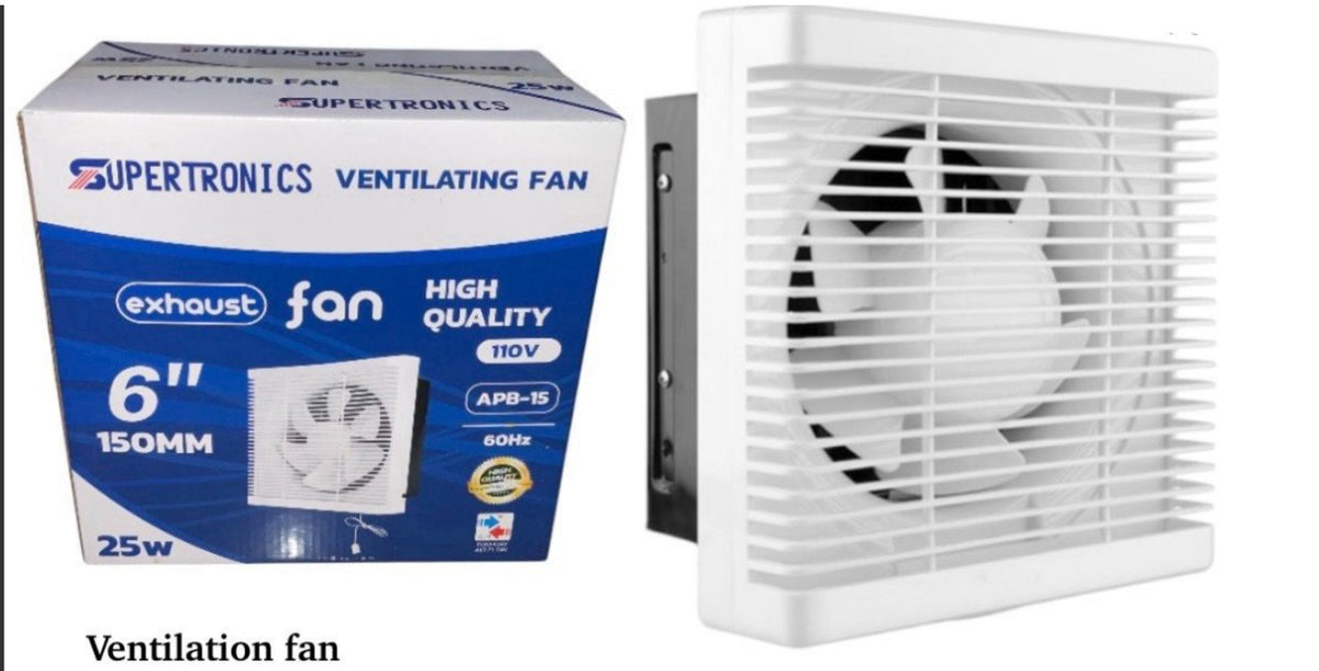 SUPERTRONICS Fan Ventilating Exhaust 6" 110V 60HZ 25W APB-15