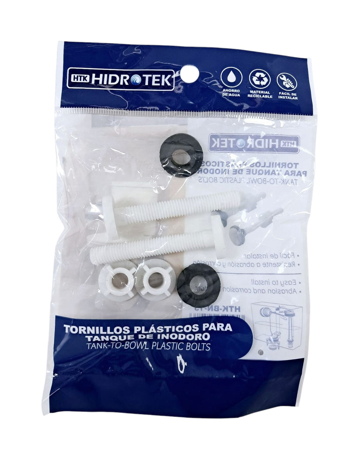 HIDROTEK Toilet Tank to Bowl Plastic Bolt Set HTK-BN-13