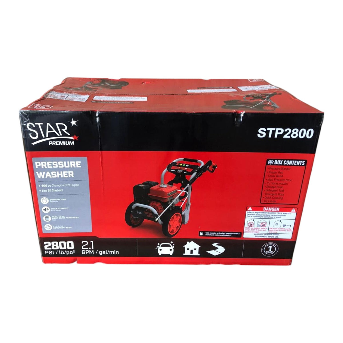 STAR Pressure Washer 2800PSI STP2800 Premium Red