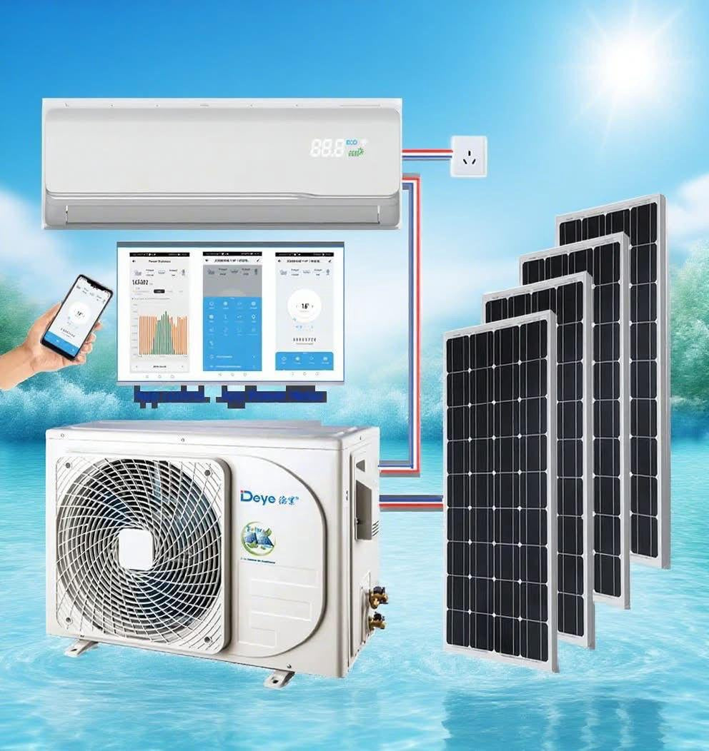 DEYE Air Conditioner Solar Hybrid AC/DC 12000BTU DY12K 220V Inverter Grid Tie with 2 Solar Panel RT9H700M-DG