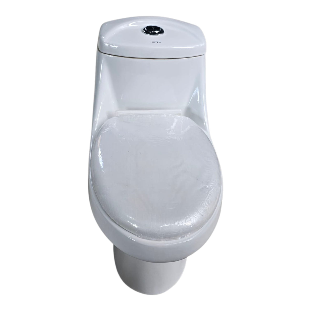 CPTL Toilet Set 1PC S Trap Elongated Closed Coupled White Button Dual Flush GNT-A132