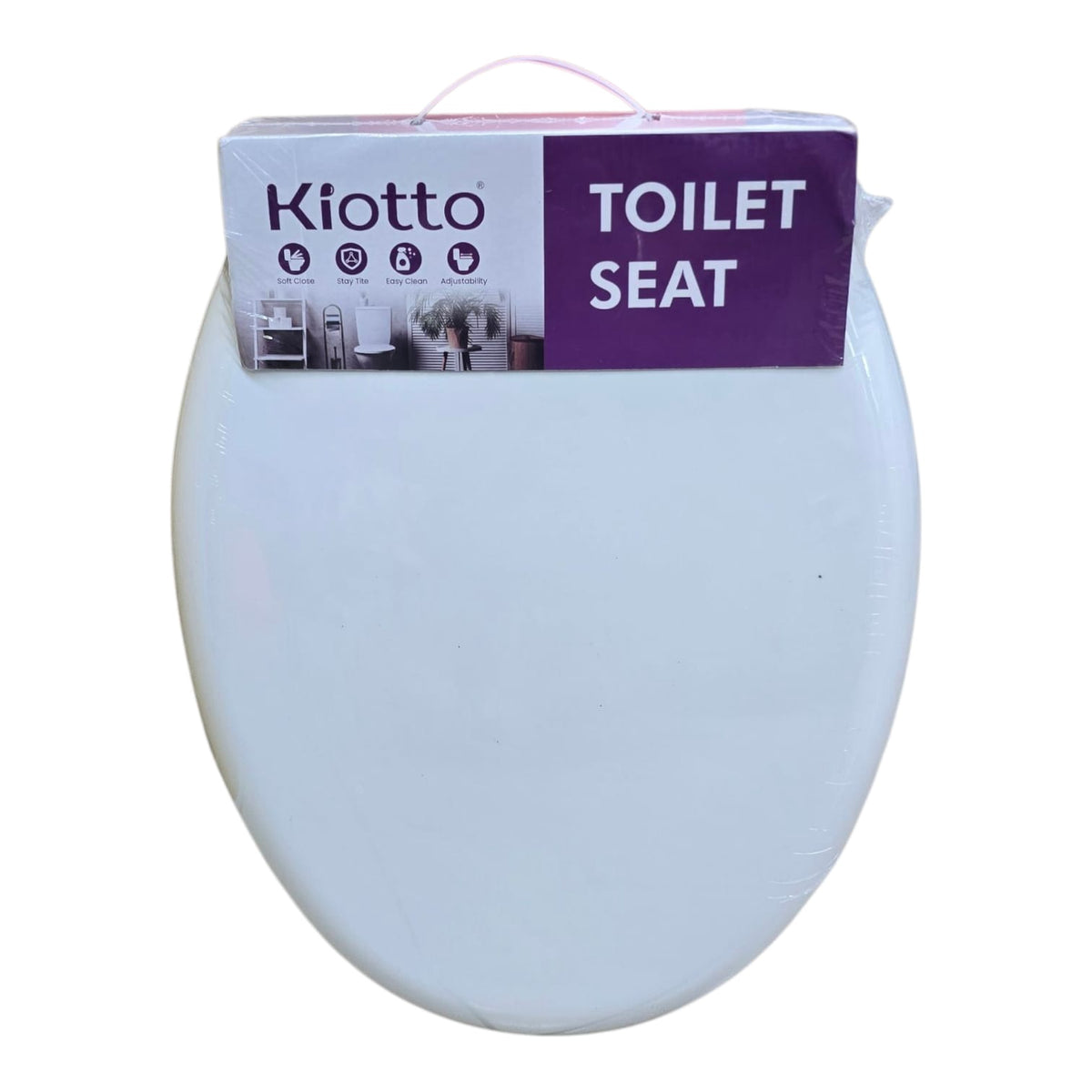 KIOTTO Toilet Seat Plastic Elongated Soft Closing GNT-A006 17.5"-19" Adjustable