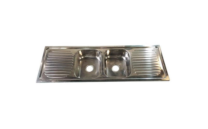 KALIMBA Sink D/BOWL D/DRAIN 21G 59" X 19 5/8" X 7.5" 150X50CM GKS-DBDD15050A with Waste