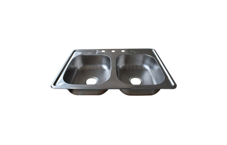 KALIMBA Sink Double Bowl 22G 33"X22"X6-1/2" GKS-TYK3322 No Waste