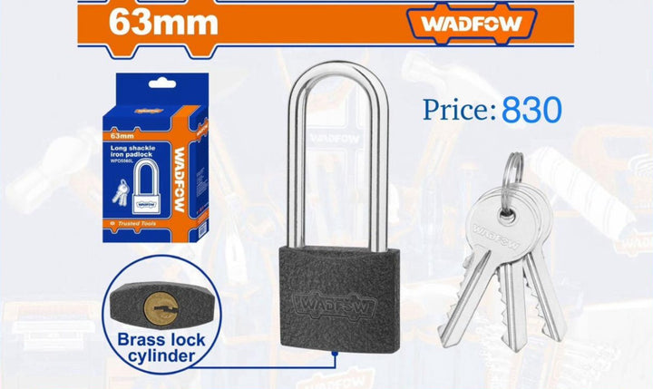 WADFOW Padlock 63MM Iron WPD5560L Long Shackle
