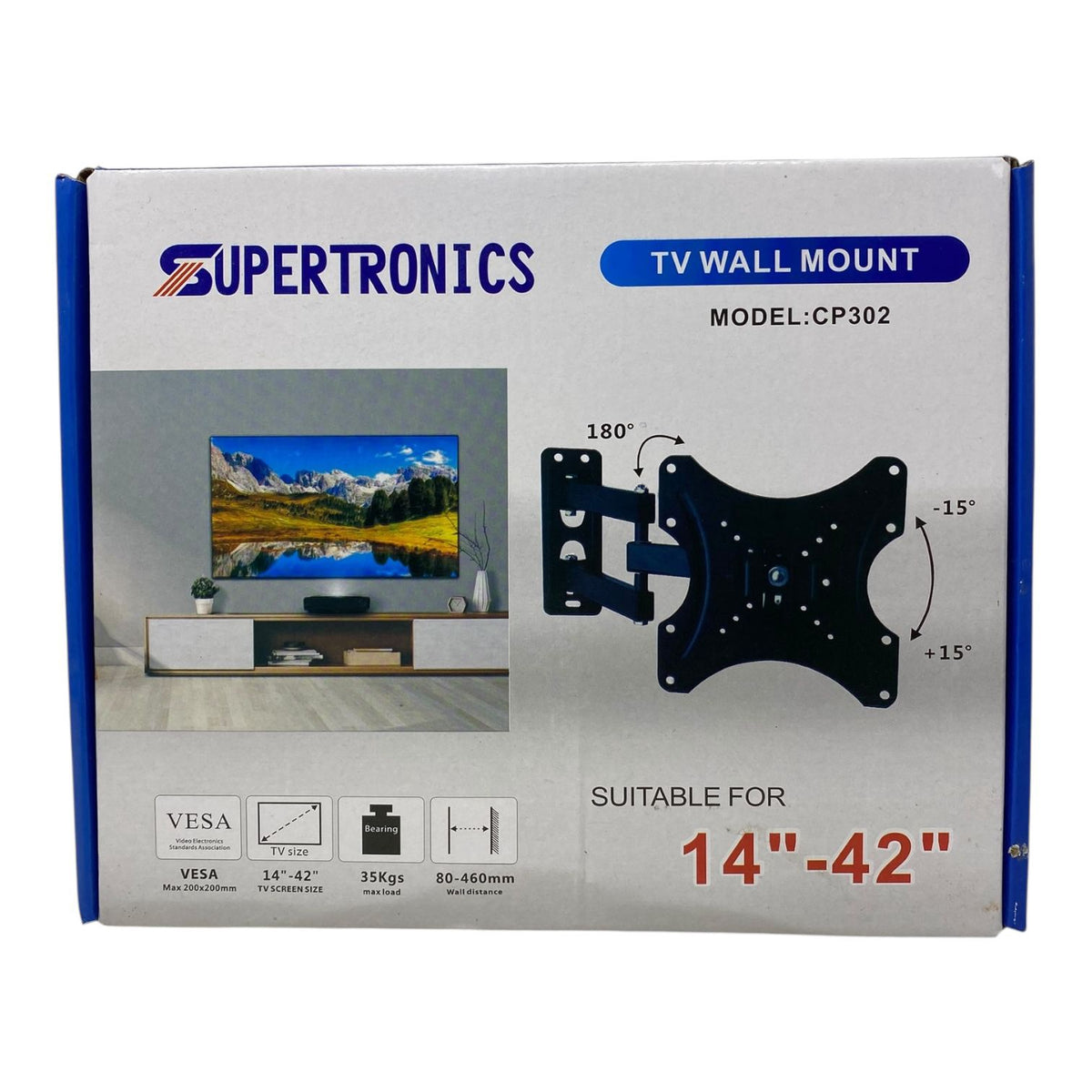 SUPERTRONICS TV Wall Bracket 14"-42" CP302 Full Motion TV Wall Mount