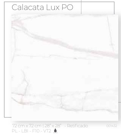 Tile Ceramic 28X28 (72X72CM) Calacata Lux Polido