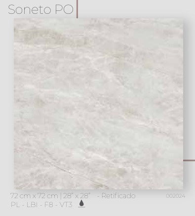 Tile Ceramic 28X28 (72X72CM) Soneto Polido