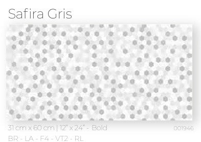 Tile Ceramic 12"X24" 31X60CM Safira Gris