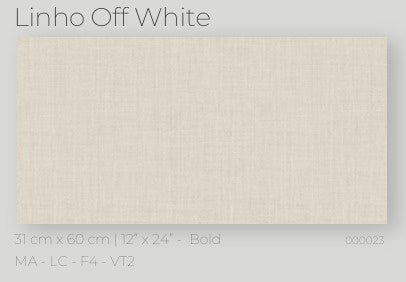 Tile Ceramic 12"X24" 31X60CM Linho Off White