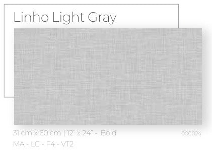 Tile Ceramic 12"X24" 31X60CM Linho Light Gray