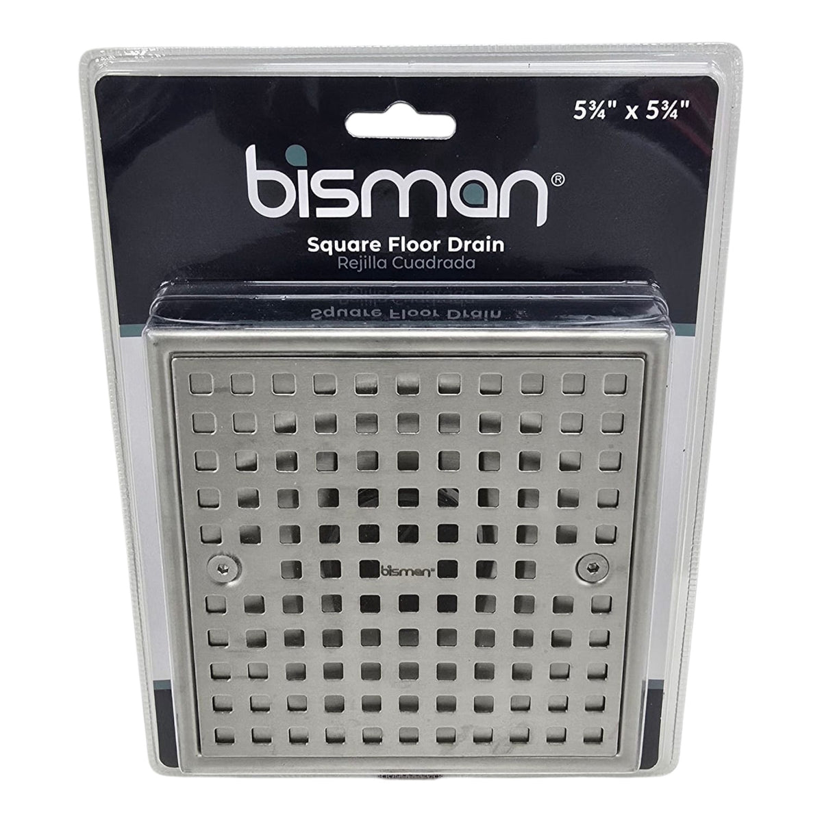 BISMAN Floor Drain Square 5 3/4" X 5 3/4" Stainless Steel BMFD166S