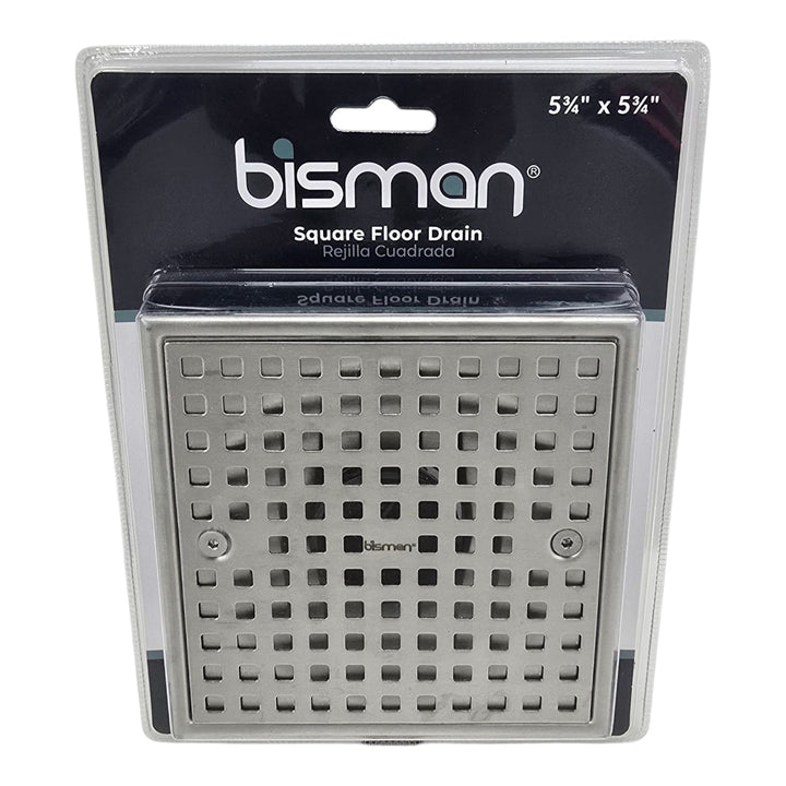 BISMAN Floor Drain Square 5 3/4" X 5 3/4" Stainless Steel BMFD166S