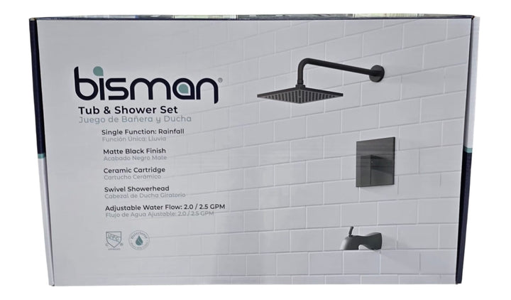 BISMAN Tub & Shower Mixer BMBSF007MB Matt Black