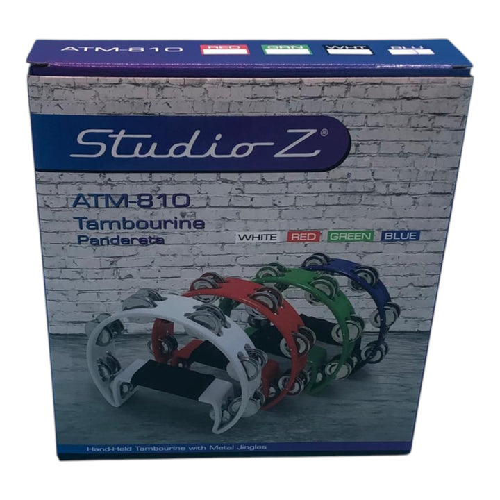 STUDIO Z Tambourine ATM-810BLU Handheld with Metal Jingles