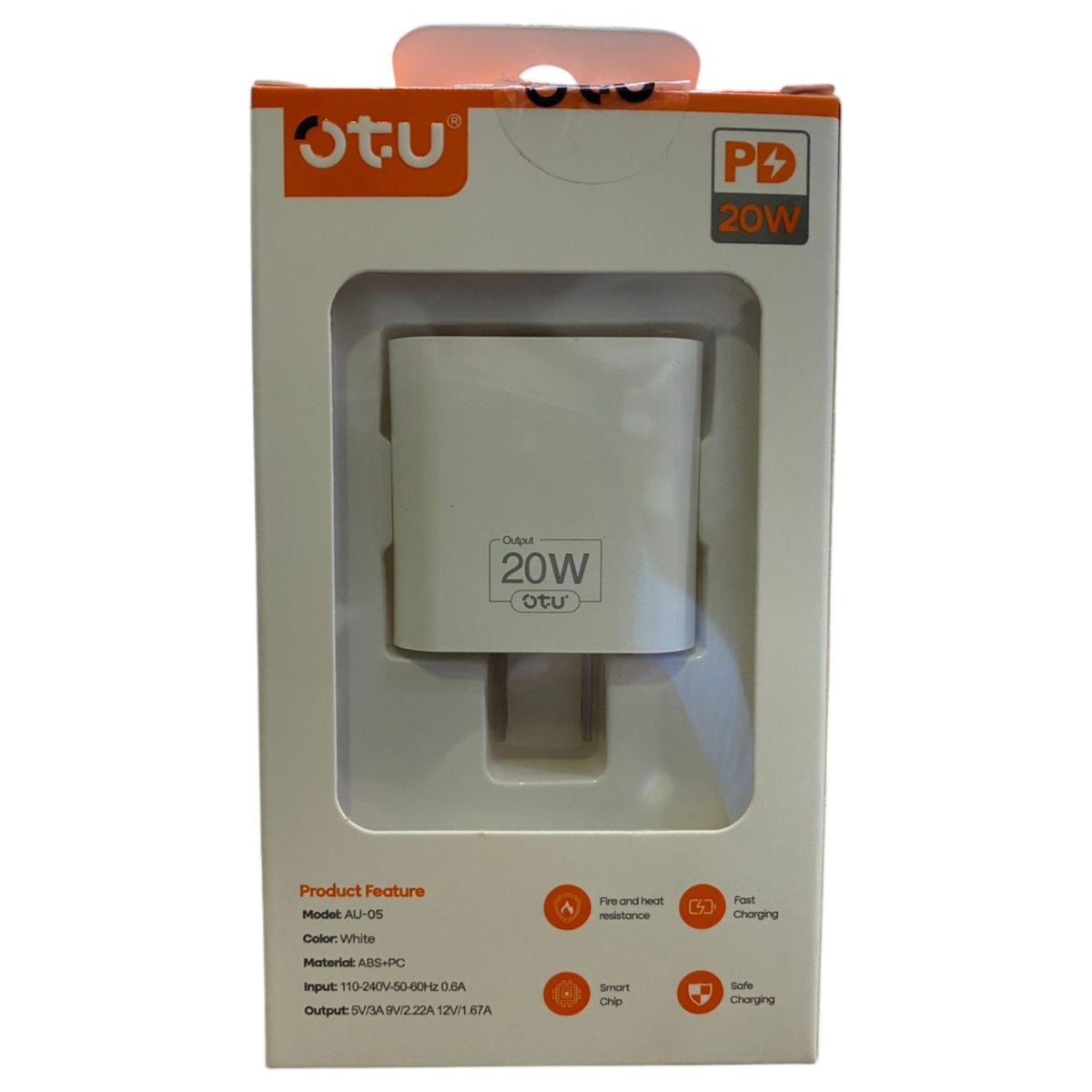 OTU Charger Adapter USB AU-05 20W Pd Type C Smart and Fast