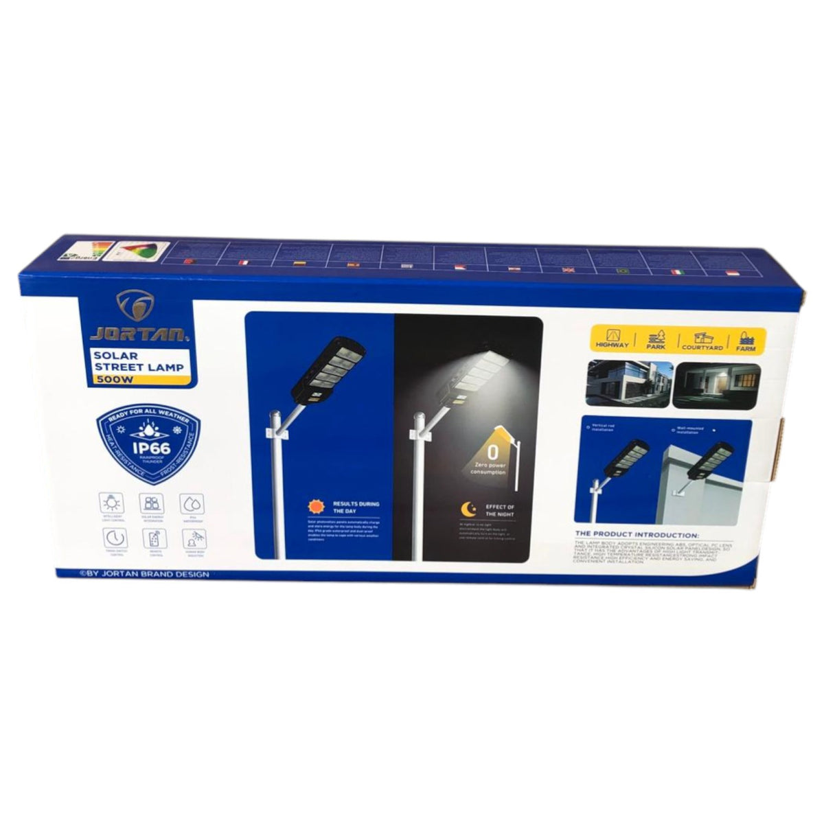 JORTAN Light Solar Street LED 500W JT-HKTMGK-500W W No Pole