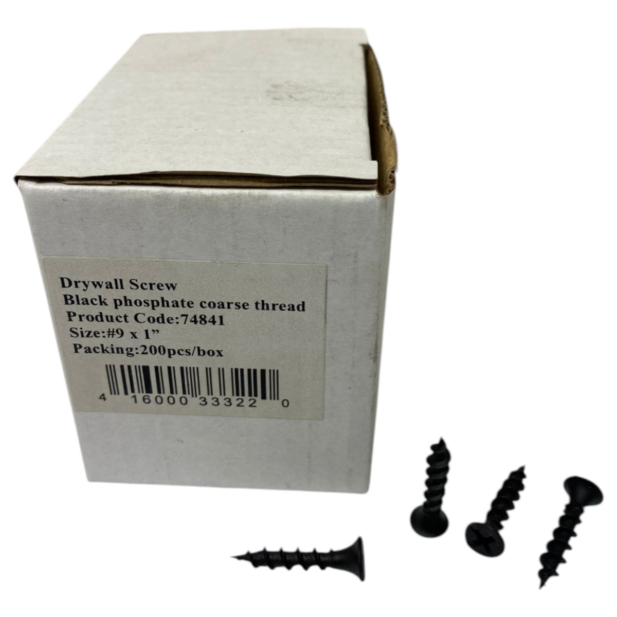 Screw Drywall 9 X 1" Black 200PCS Box 74841 Coarse Thread