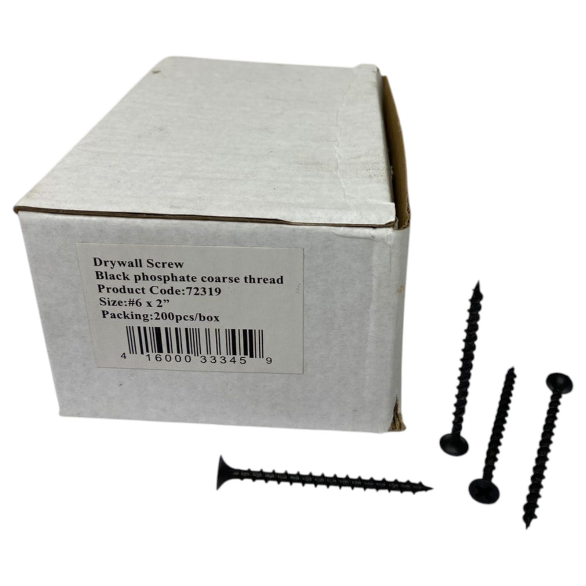Screw Drywall 6 X 2" Black 200PCS Box 72319 Coarse Thread