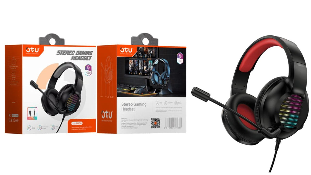 OTU Headphones & Mic HJ-20 Wired Headset Stereo Gaming