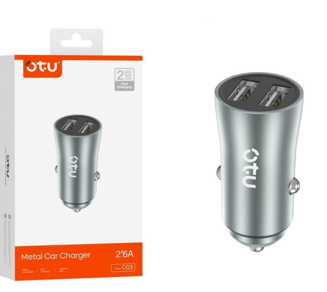 OTU Charger Car C03 Metal Car Charger 2USB 2.6A