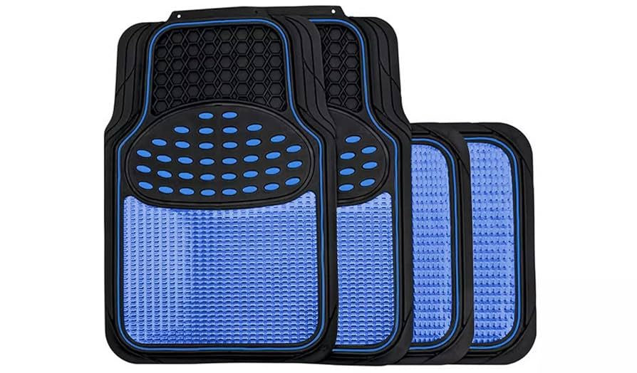 MAJIC Car Mat Universal 195 Furious 4PCS Rubber Blue 4-SEATERS +