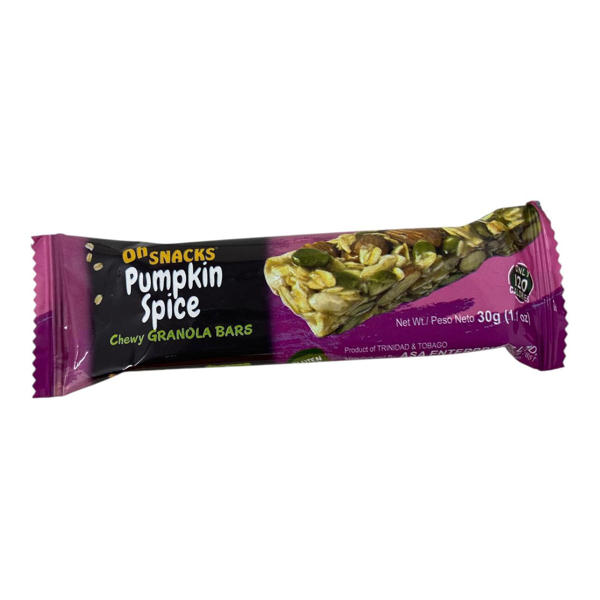 OH SNACKS Pumpkin Spice Chewy Granola Bars 30G