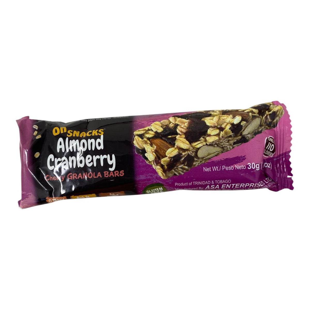 OH SNACKS Almond Cranberry Chewy Granola Bars 30G