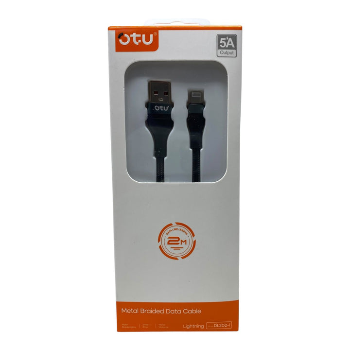 OTU Charger Cable USB DL202-I 2M Lightning 5A Fast Charging Data Cable Metal Braided