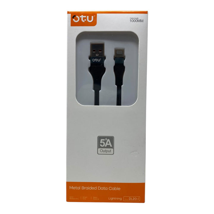 OTU Charger Cable USB DL20-I 1000MM Lightning 5A Fast Charging Data Cable Metal Braided