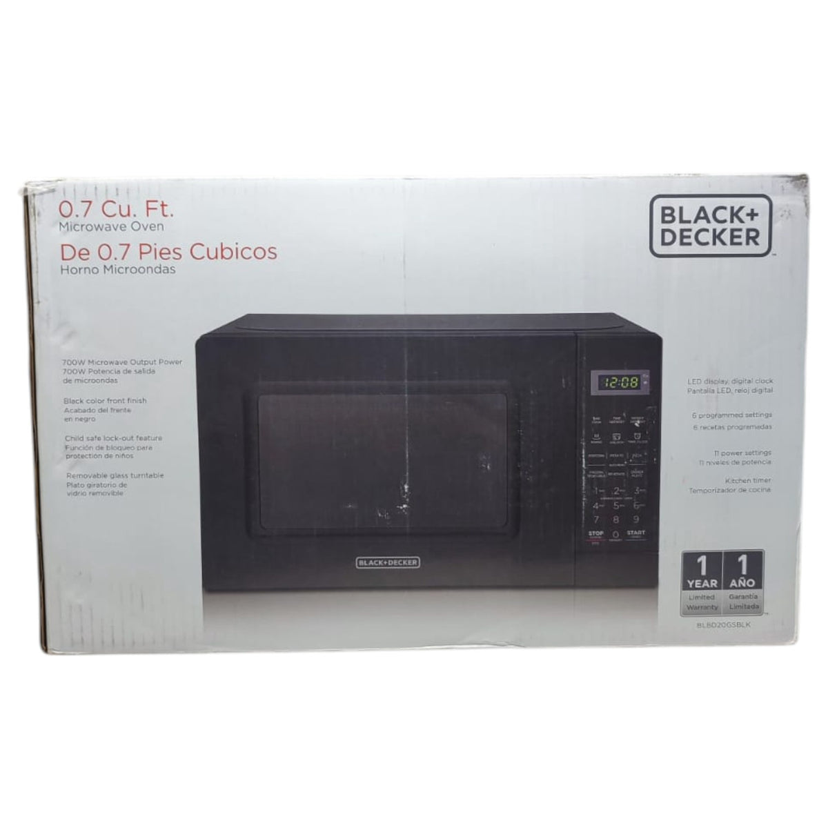 BLACK AND DECKER Microwave Black & Decker 0.7 Cf BLBD20GSBLK Black