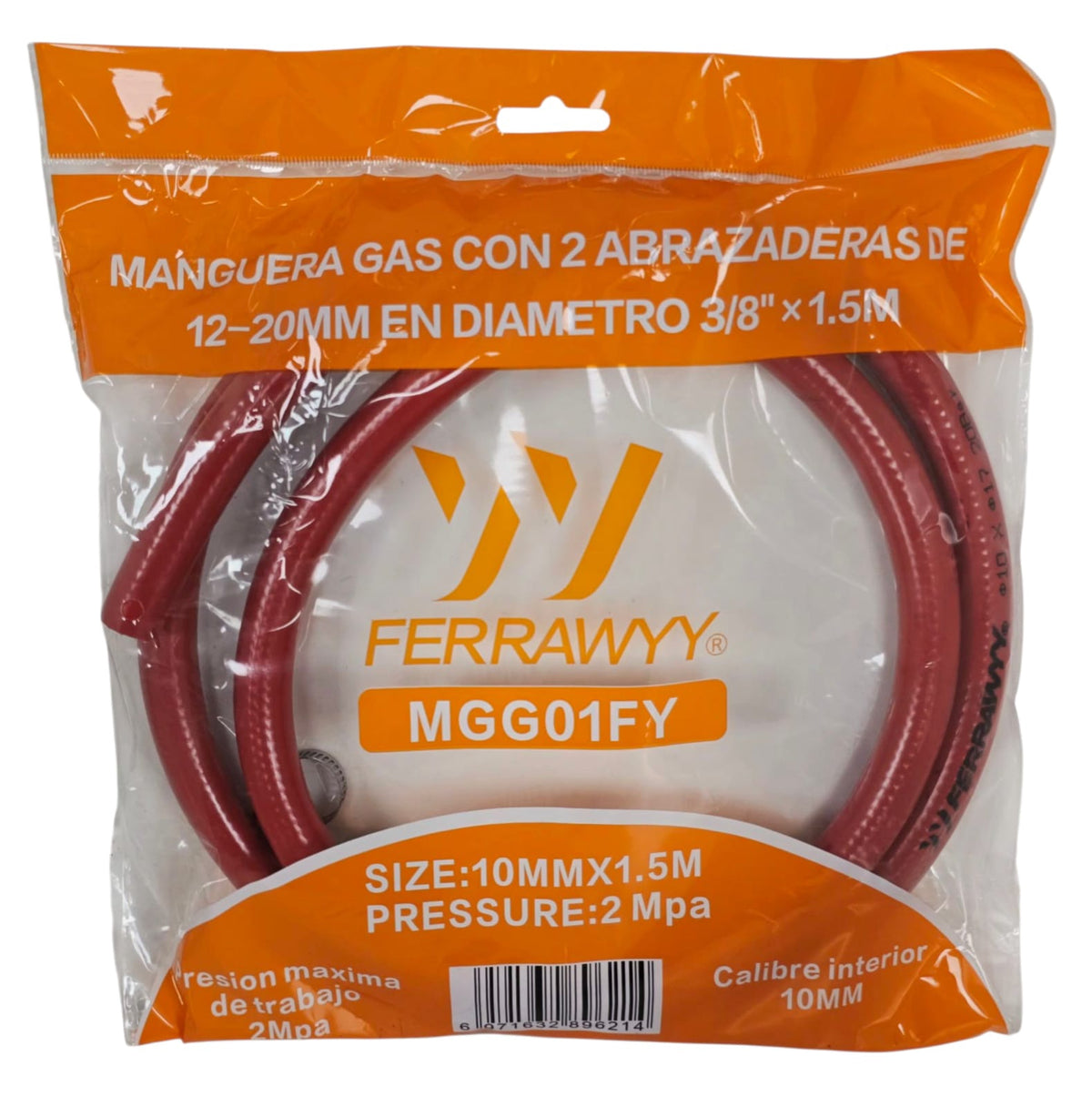 FERRAWY Gas Hose with Clip 1.5M Ferrawyy MGG01FY