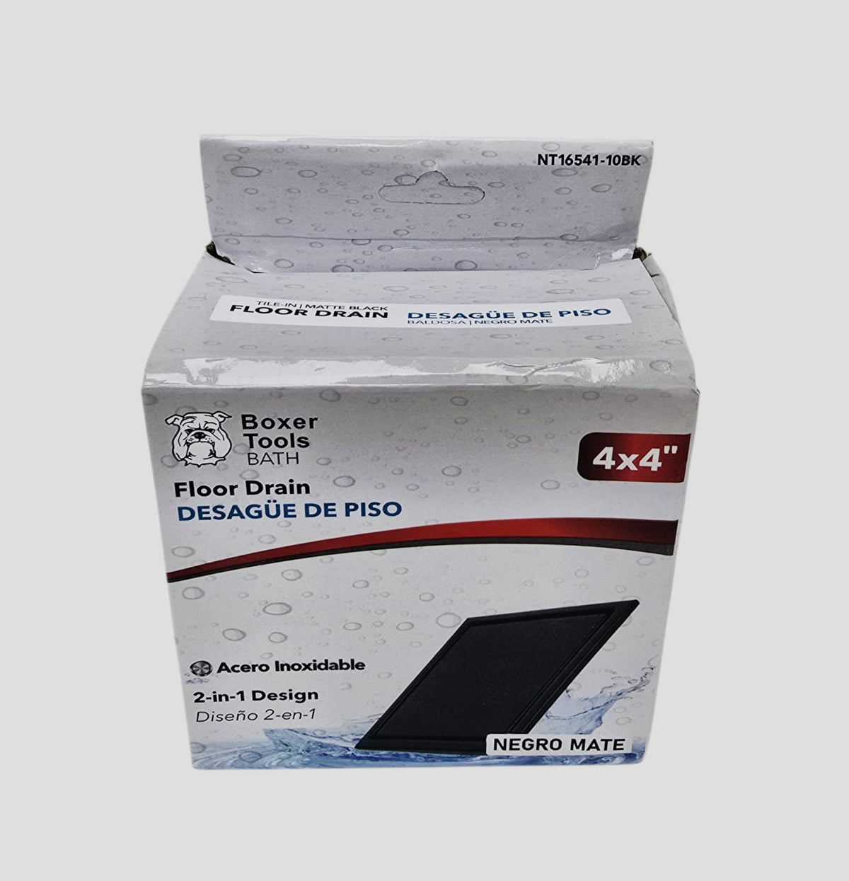 BOXER Floor Drain Metal Tools 4"X4" NT16541-10BK
