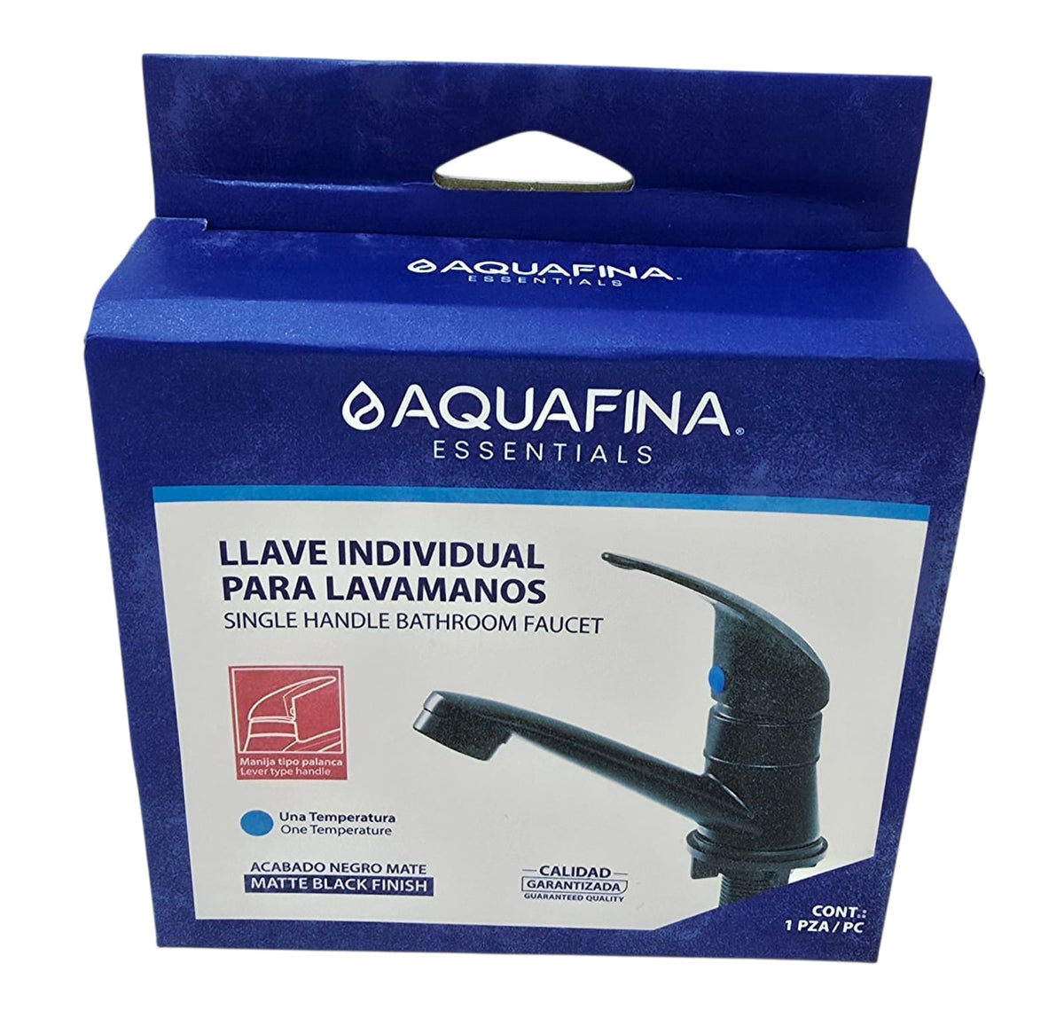 AQUAFINA BLUE Pillar Tap 1/2" Chrome Aquafina Lever Black A-YP9146-BK