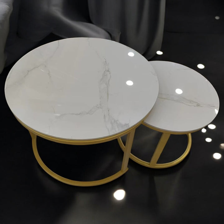 Table Metal 2PCS #22 Gold Frame and Ceramic Top (2BOX)