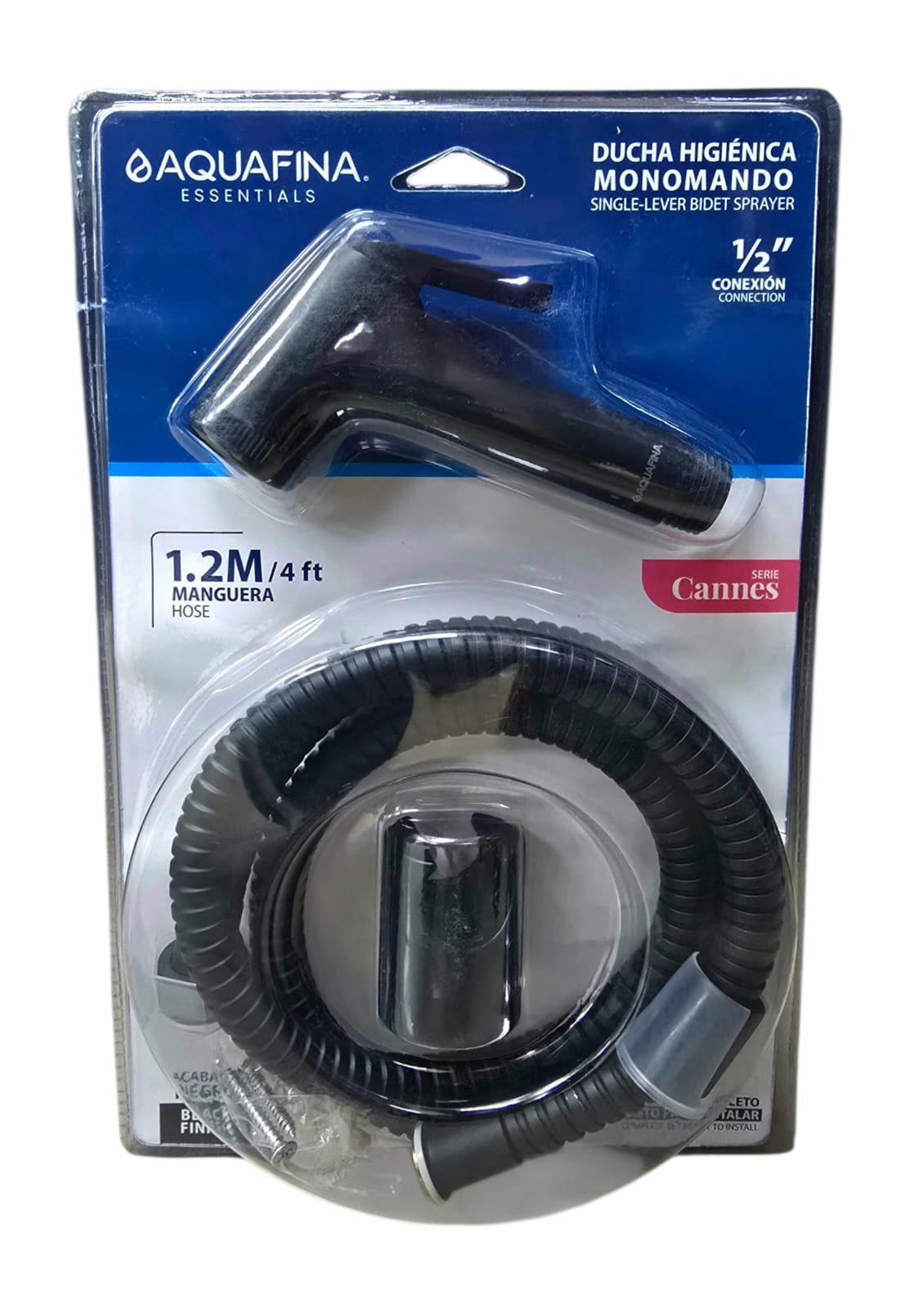 AQUAFINA BLUE Bidet Sprayer with Hose Black 1.2M Aquafina A-SR101-BK