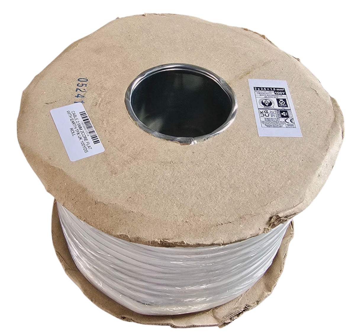 Cable 2.5MM 2CORE Flat with Earth Ukas 100YDS Roll