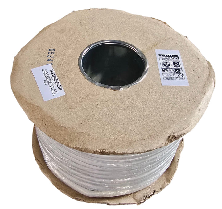 Cable 2.5MM 2CORE Flat with Earth Ukas 100YDS Roll