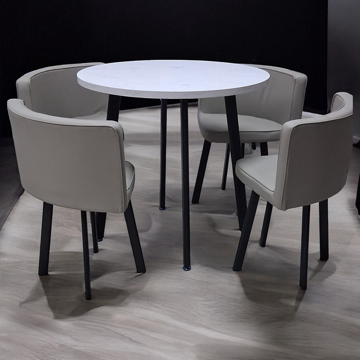 Wood Dining Table 69240832 with 4 Chair Set