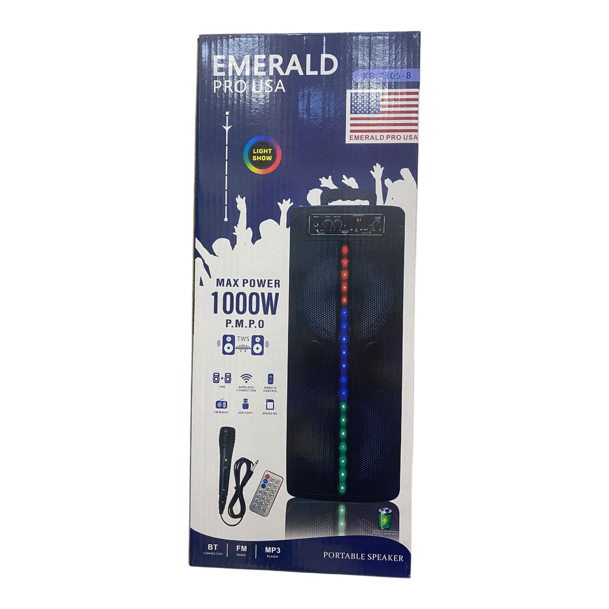 EMERALD Speaker Box 8" KB-T305-8 Dual Powered Each