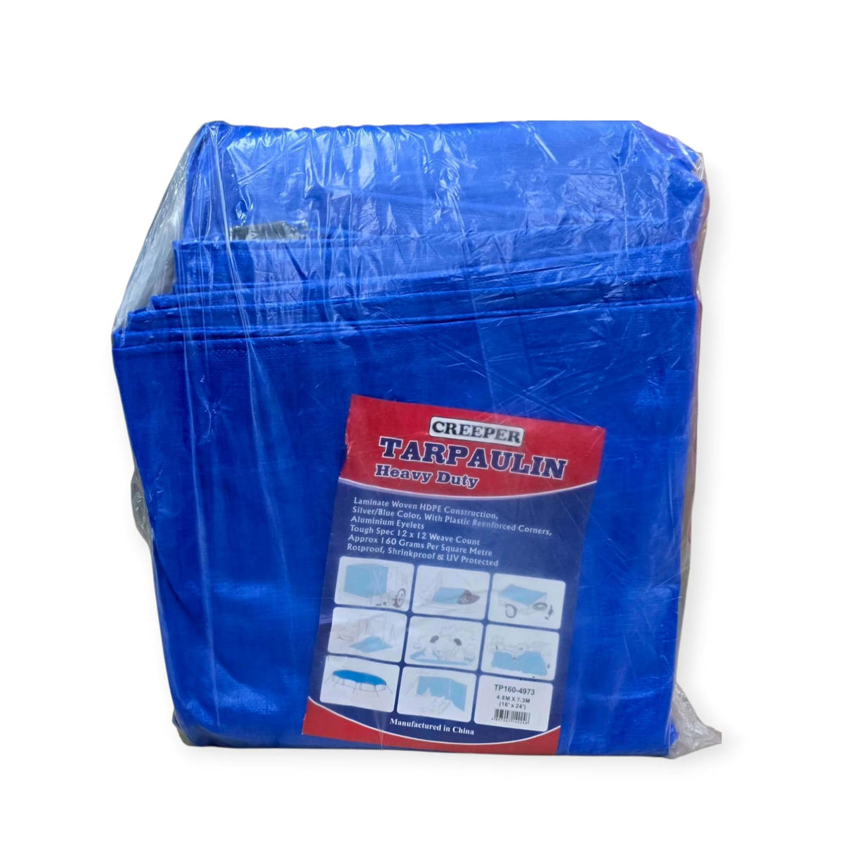 CREEPER Tarpaulin Blue & Silver 16'X24' TP130-4973 Heavy Duty
