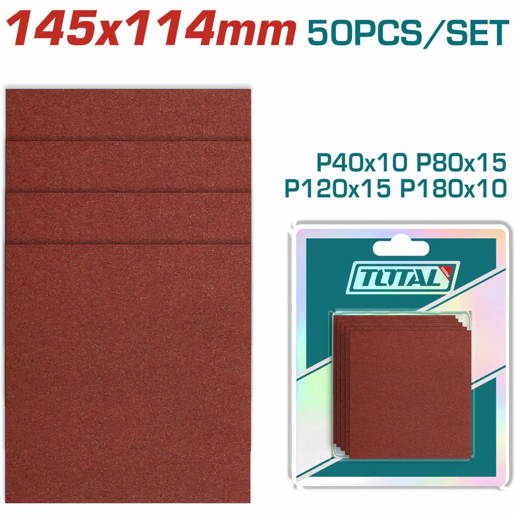 TOTAL Sanding Sheet 50PCS Set TAC749141121 145X114MM