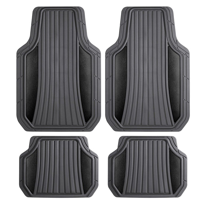 MAJIC Car Mat Universal 176 4PCS Rubber Black and Gunmetal Stylus