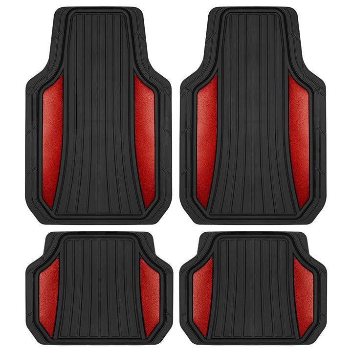 MAJIC Car Mat Universal 175 4PCS Rubber Black and Red Stylus
