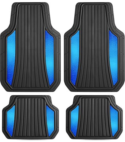 MAJIC Car Mat Universal 174 4PCS Rubber Black and Blue Stylus