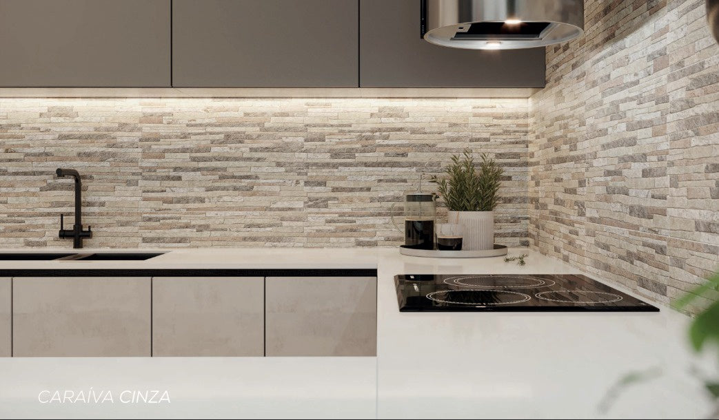 CR-CERAMIC Tile Ceramic 13X26 (33X66CM) Caraiva Cinza HD
