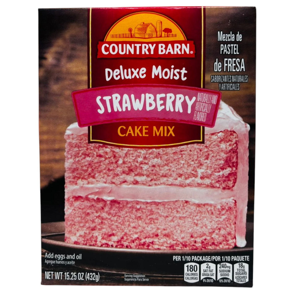 COUNTRY BARN Strawberry Cake Mix 15.25OZ 432G