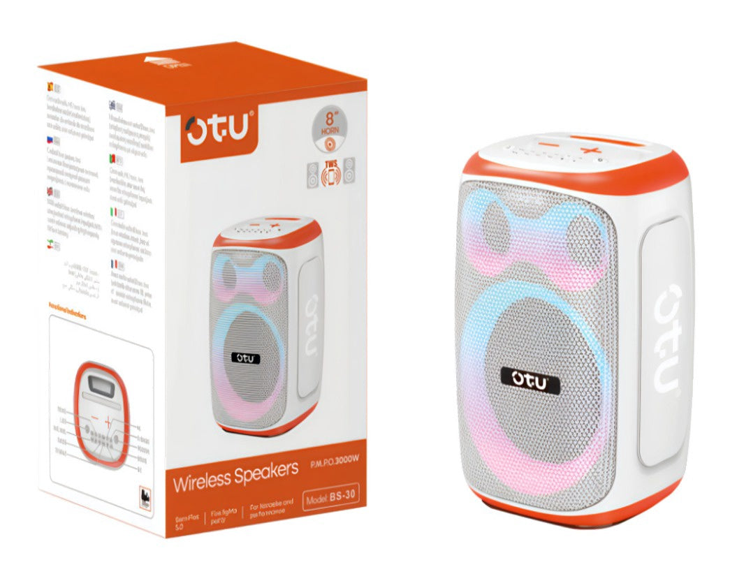 OTU Music Box Bluetooth BS-30 8" Wireless Speaker Portable
